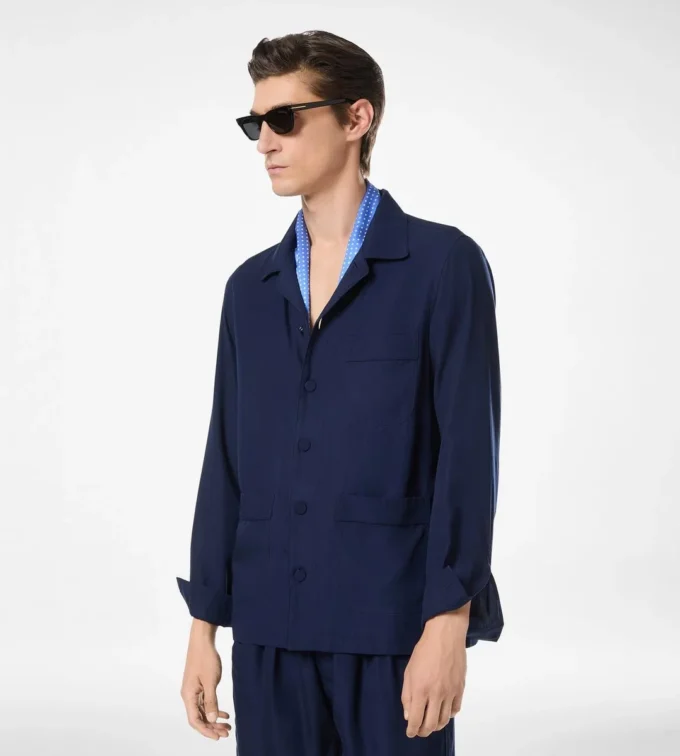 Leichtes Pyjamahemd aus Lyocell