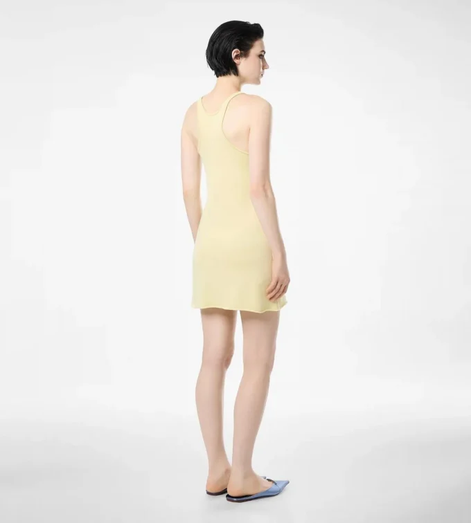 Merino-Piqué-Kleid ohne Ärmel