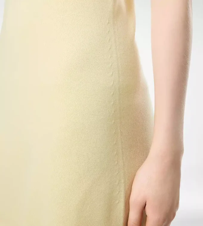 Merino-Piqué-Kleid ohne Ärmel