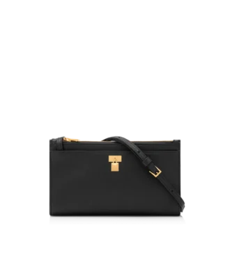 Mini-Tasche aus naturbelassenem Leder mit Vorhängeschloss und Riemen
