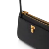 Mini-Tasche aus naturbelassenem Leder mit Vorhängeschloss und Riemen
