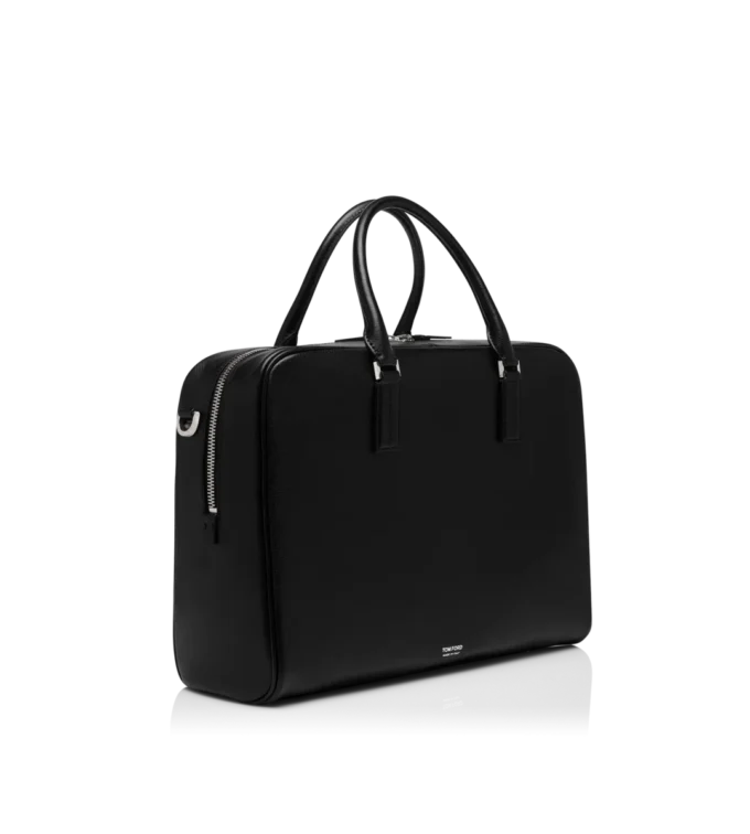 Minimalistische Aktentasche aus genarbtem Leder