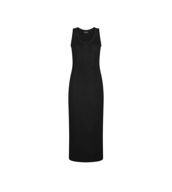Mittellanges Tanktop-Kleid mit Mikro-Paillettenverzierung
