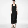Mittellanges Tanktop-Kleid mit Mikro-Paillettenverzierung