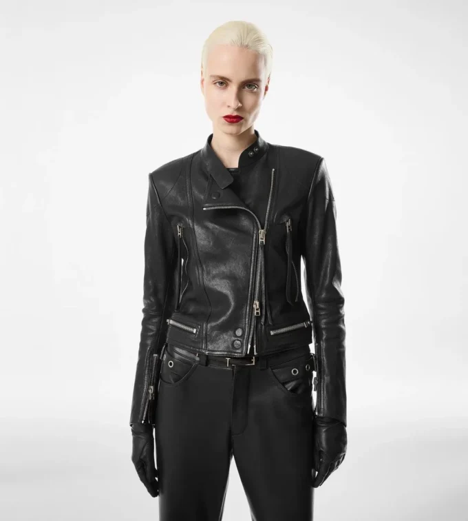 Nappa-Racerjacke mit Dampfbehandlung