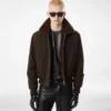 Nubuck-Lammfell-Fliegerjacke