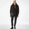 Nubuck-Lammfell-Fliegerjacke