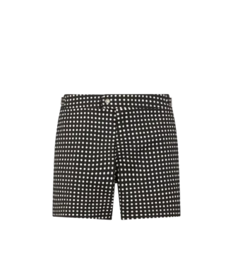 Nylon-Badeshorts mit mittelgroßem Punktmuster