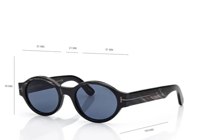 Ovale Horn-Sonnenbrille