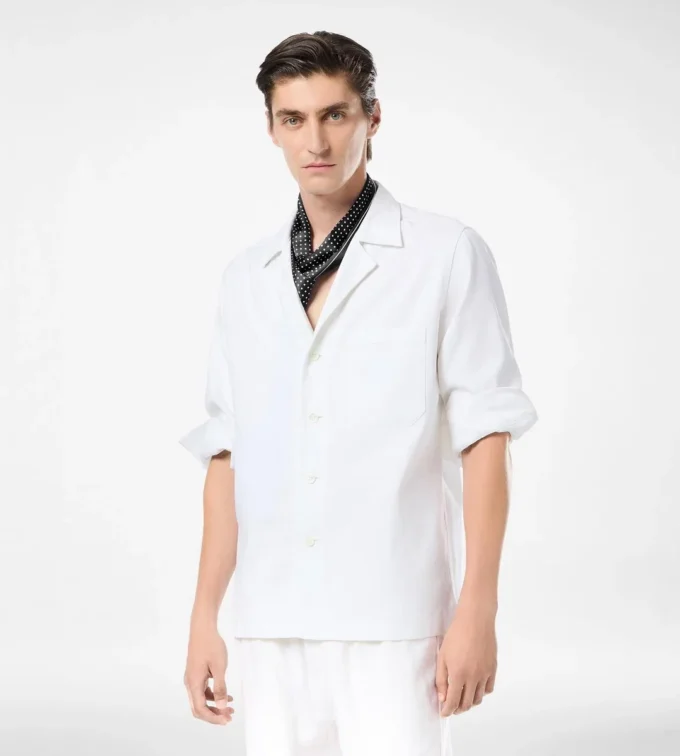 Overshirt mit Fischgrätenstreifen