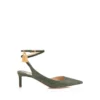Padlock Slingback aus Wildleder mit Eidechsenoptik