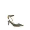 Padlock Slingback aus Wildleder mit Eidechsenoptik