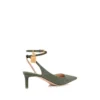 Padlock Slingback aus Wildleder mit Eidechsenoptik