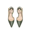 Padlock Slingback aus Wildleder mit Eidechsenoptik