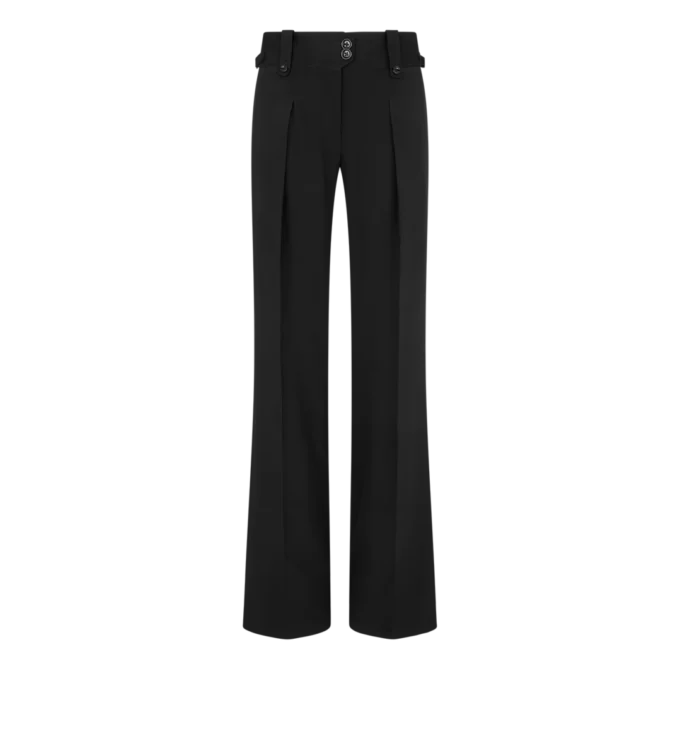 Plissierte Seidenhose mit weitem Bein