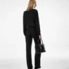 Plissierte Seidenhose mit weitem Bein