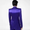 Polka Dot Jacquard Double Breasted Peak Lapel Jacket
