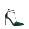 Pumps mit T-Riemen aus bedrucktem Pythonleder