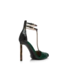 Pumps mit T-Riemen aus bedrucktem Pythonleder