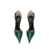 Pumps mit T-Riemen aus bedrucktem Pythonleder