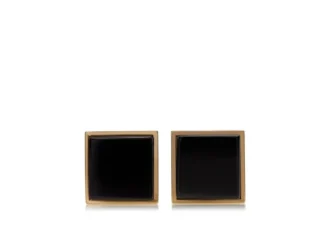 Quadratische Manschettenknöpfe aus Gold und Onyx