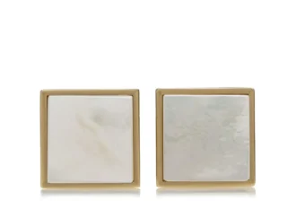 Quadratische Manschettenknöpfe in Gold und Perlmutt