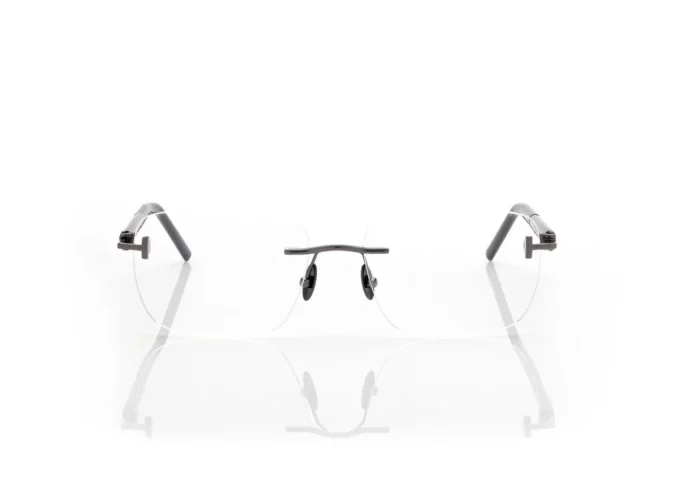 Rechteckige Brille aus Horn und Titan