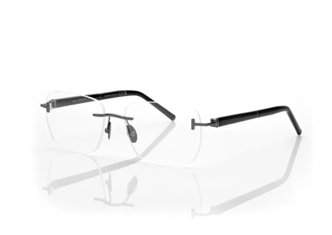 Rechteckige Brille aus Horn und Titan