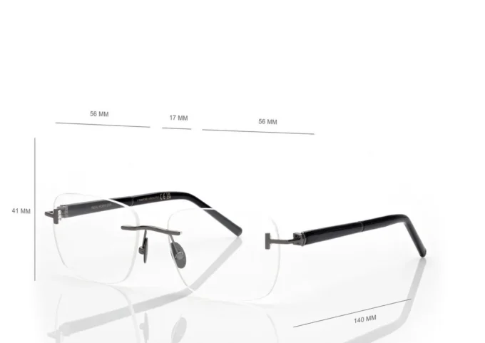 Rechteckige Brille aus Horn und Titan