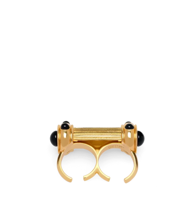 Ring aus Messing und Kristall-Cabochons