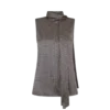 Ärmellose Lavalliere-Seidenbluse