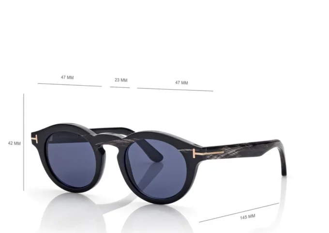 Runde Horn-Sonnenbrille