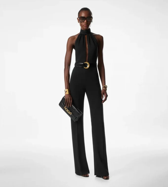 Sable‘ Neckholder-Jumpsuit mit Gürtel