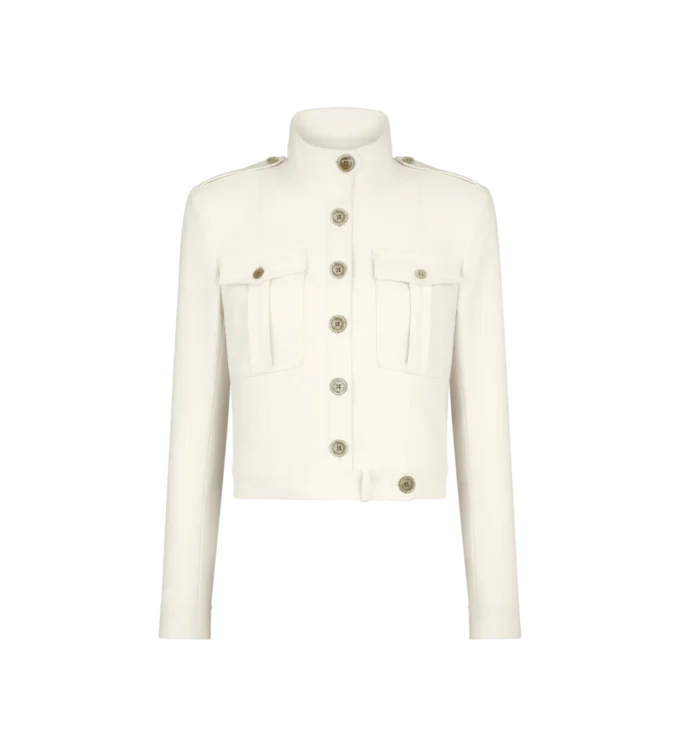 Safari-Jacke mit Stehkragen und verkürzter Länge