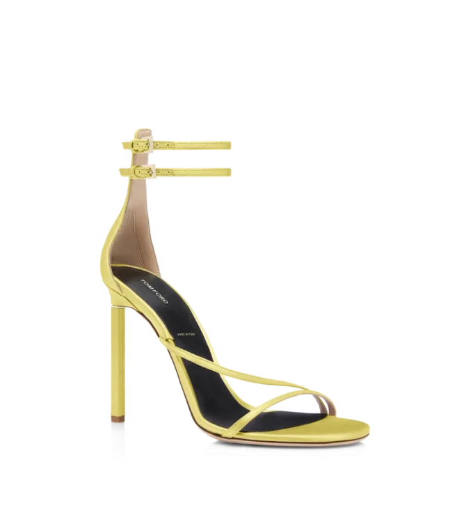 Satin T Ankle Strap Sandal