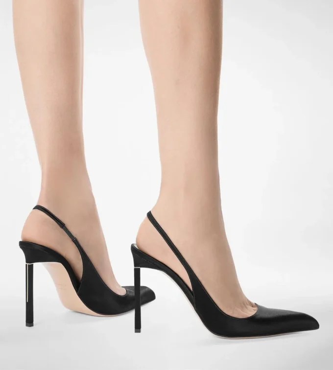 Satin T Slingback