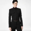 Schicke Offiziersjacke aus Wollgabardine mit Paspelierung