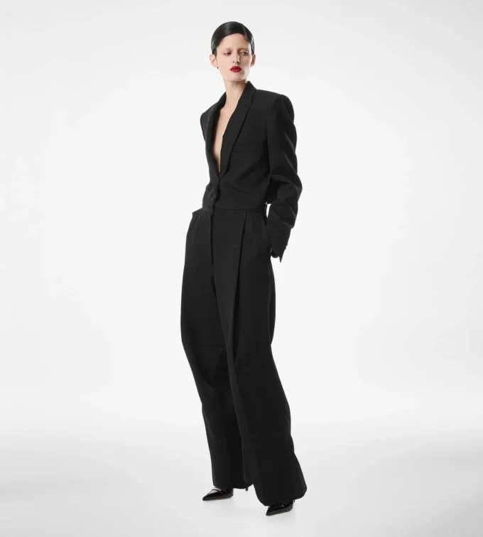 Schicker Woll-Smoking-Jumpsuit