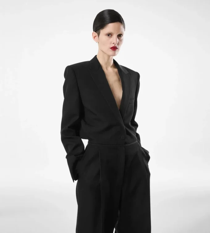 Schicker Woll-Smoking-Jumpsuit