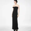 Schweres Cocktailkleid aus Crêpe Envers-Satin mit Schleifendetail