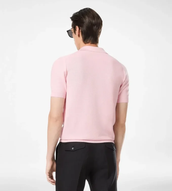 Seiden-Baumwoll-Piqué-Polo
