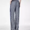 Seiden-Georgette-Hose mit Paillettenstickerei
