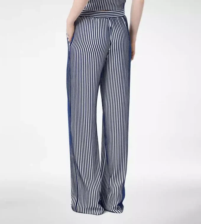 Seiden-Georgette-Hose mit Paillettenstickerei