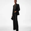 Seidenmischung-Twill-Smokinghose mit Bootcut-Schnitt