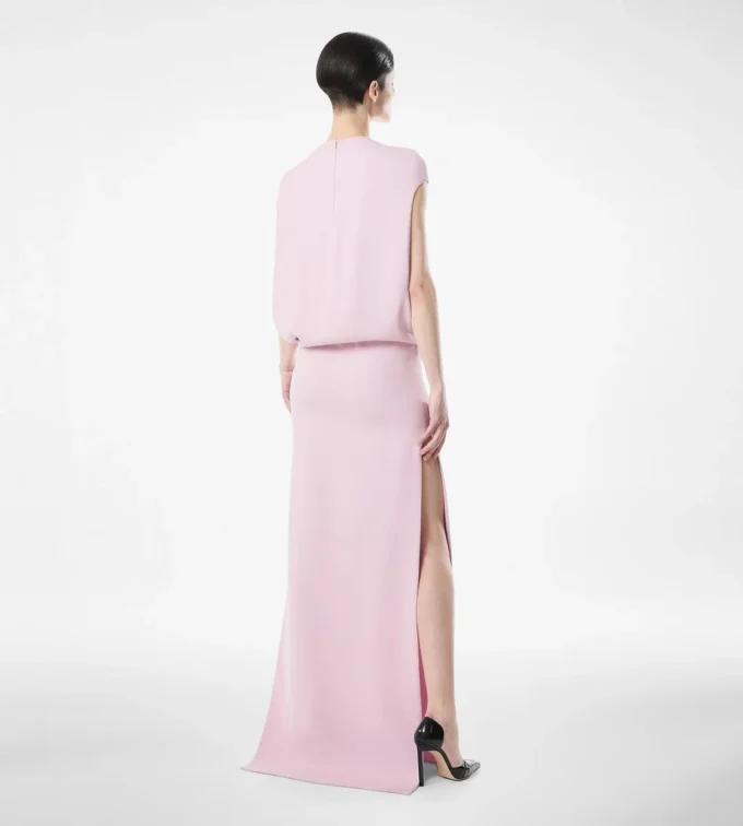 Seiden-Stretch-Abendkleid aus doppeltem Georgette