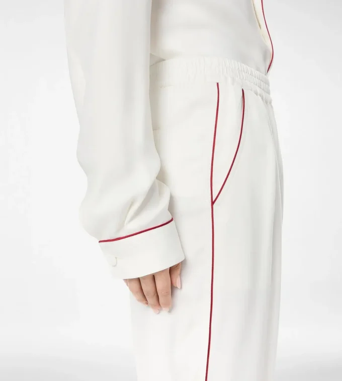 Seiden-Twill-Pyjama-Hose mit Paspelierung