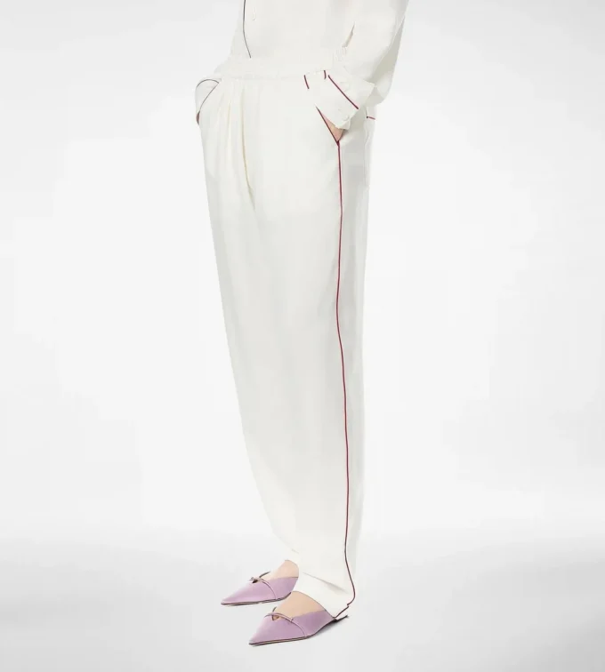 Seiden-Twill-Pyjama-Hose mit Paspelierung