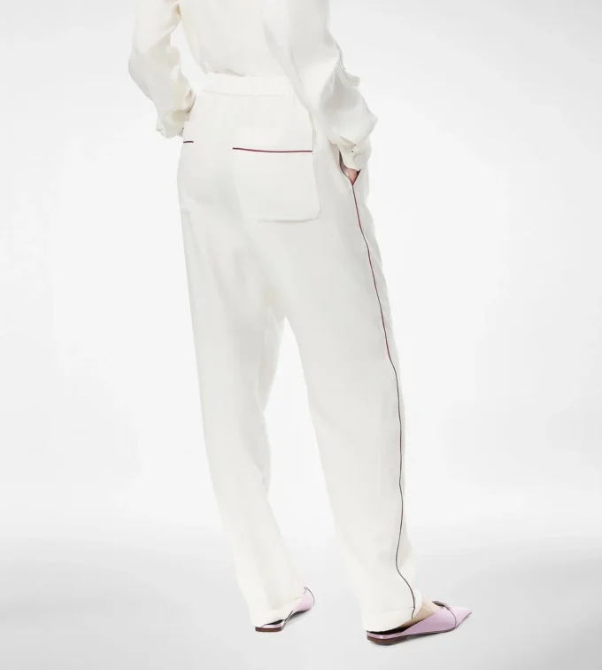 Seiden-Twill-Pyjama-Hose mit Paspelierung