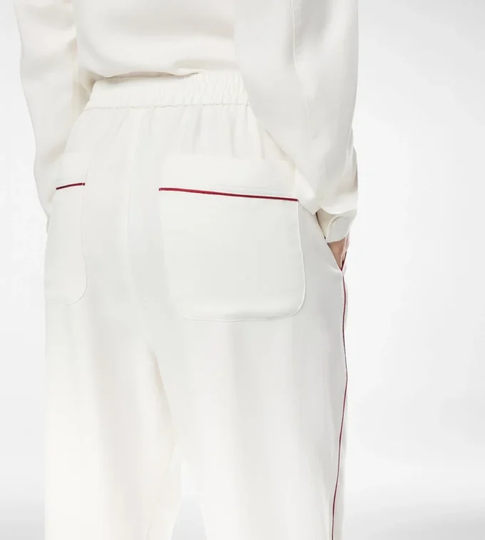 Seiden-Twill-Pyjama-Hose mit Paspelierung