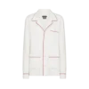 Seiden-Twill-Pyjamahemd mit Paspelierung und tonalem TF-Sticklogo